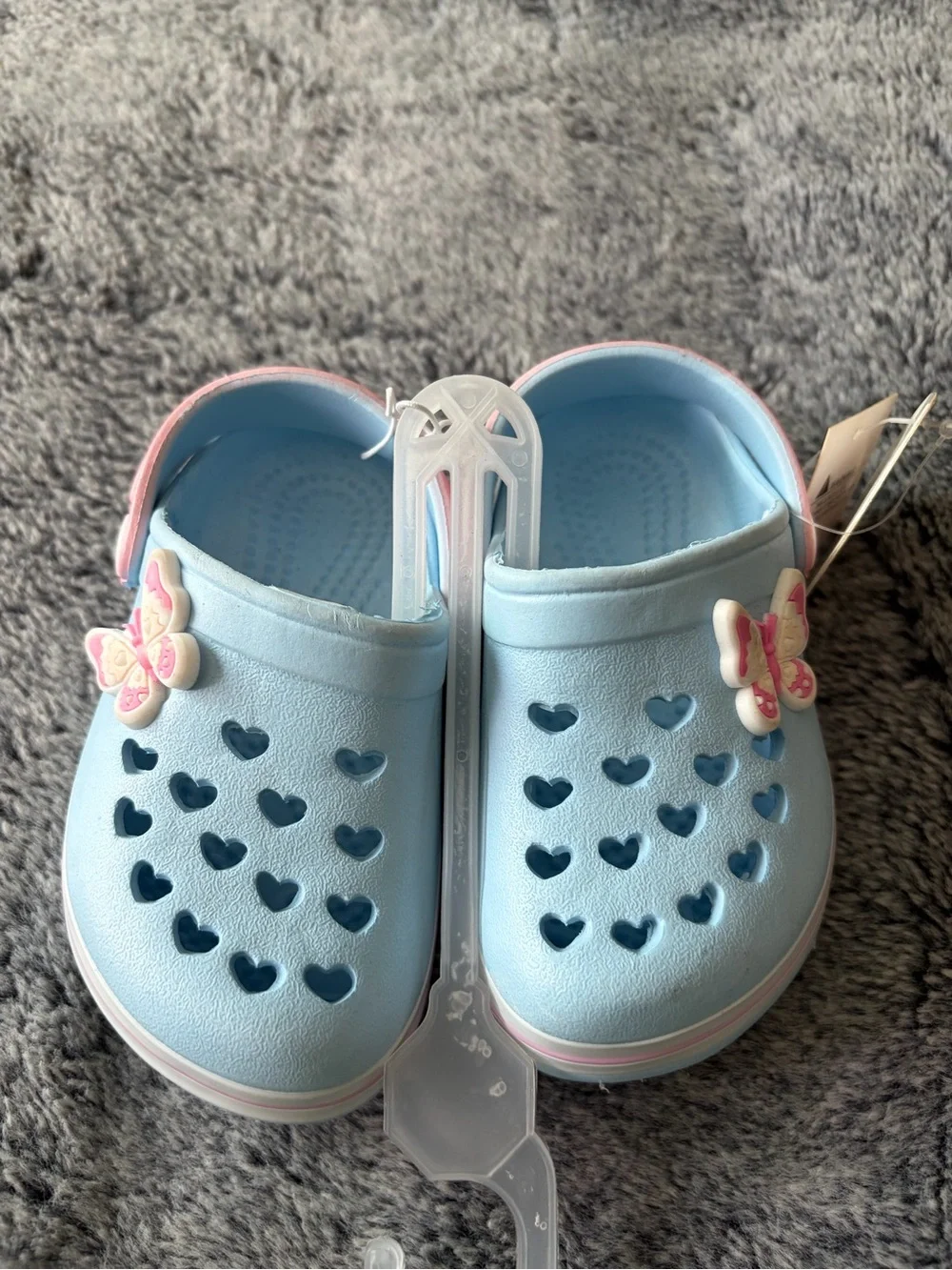 Koala Kids Light Blue & Pink Butterfly Slip-On Clog